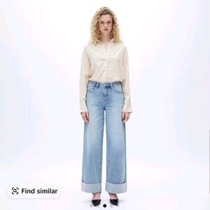 Classic Light Blue Wide-Leg Jeans